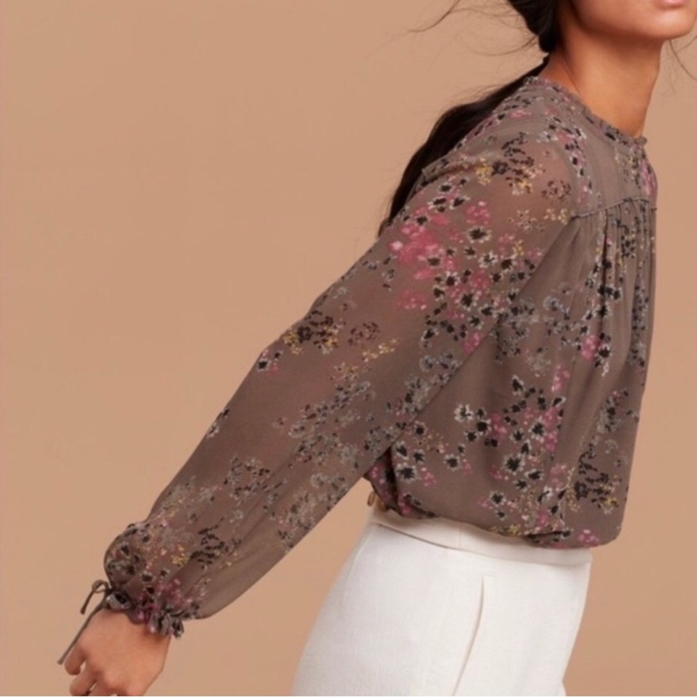 Wilfred Floral Blouse - Pink and Brown